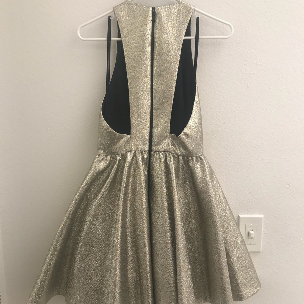 NWT ALICE AND OLIVIA GOLD GLITTER PARTY DRESS